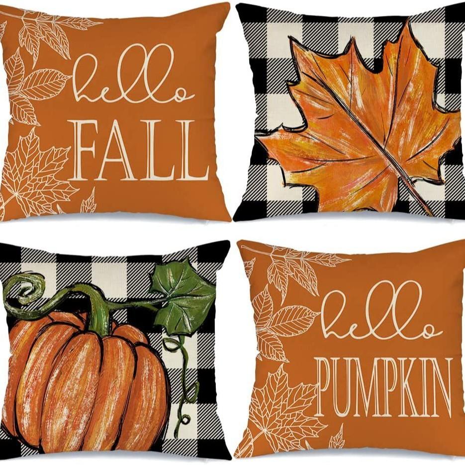 Halloween Pumpkin Letters Pushing Cover New Style Pushing Pillow Cover Pumpkin Festival Cushion Backrest Cover
