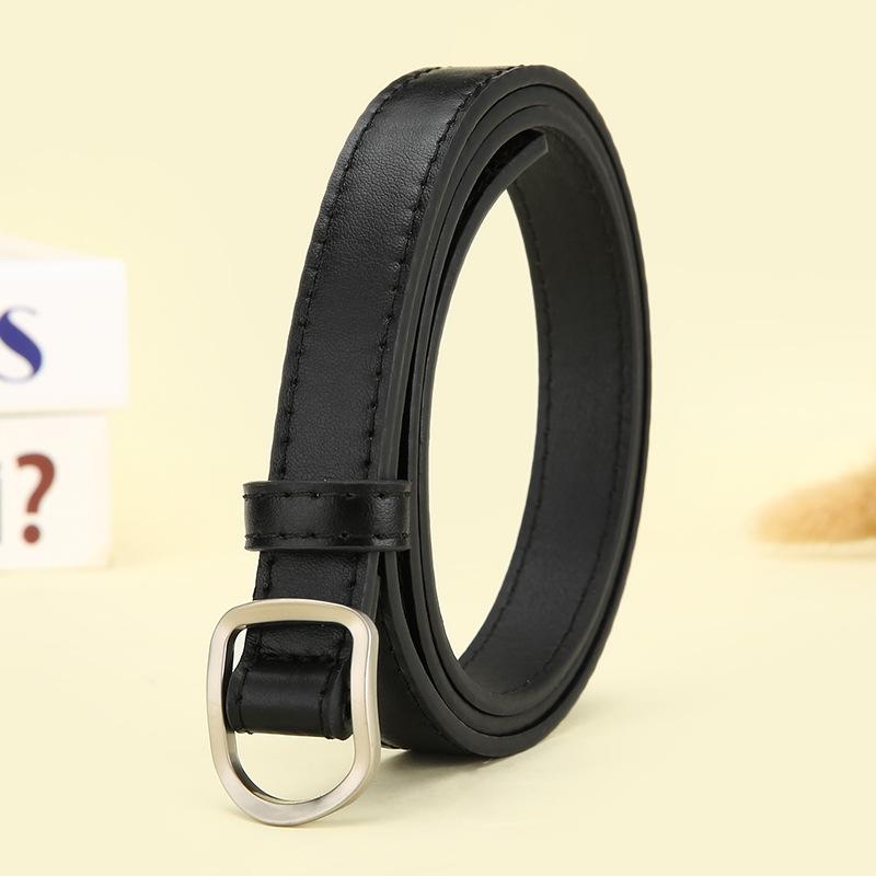 

New Korean-style black small belt for female students, versatile and no need for holes 105cm чёрный