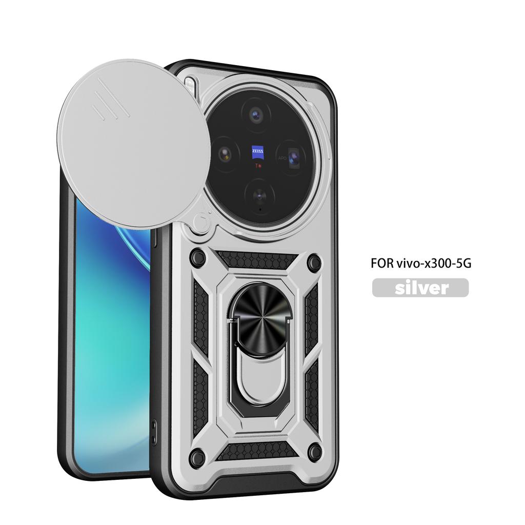 For Vivo X300 Case Vivo X200 Pro Cover Vivo X100 X300 Pro Magnetic Ring Holder Armor Phone Case Slide Camera Protect Back Cover