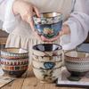 Japoński Styl Ceramiczny Zestaw Miseczek na Ryż i Deser z Glazurą Piecową