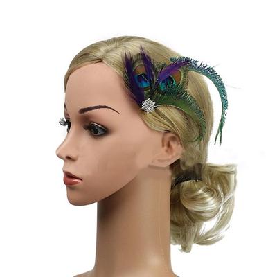 Peacocks Feather Heart Crystal Duckbill Clip Hairpin Sweet Fairy Cute HairPin