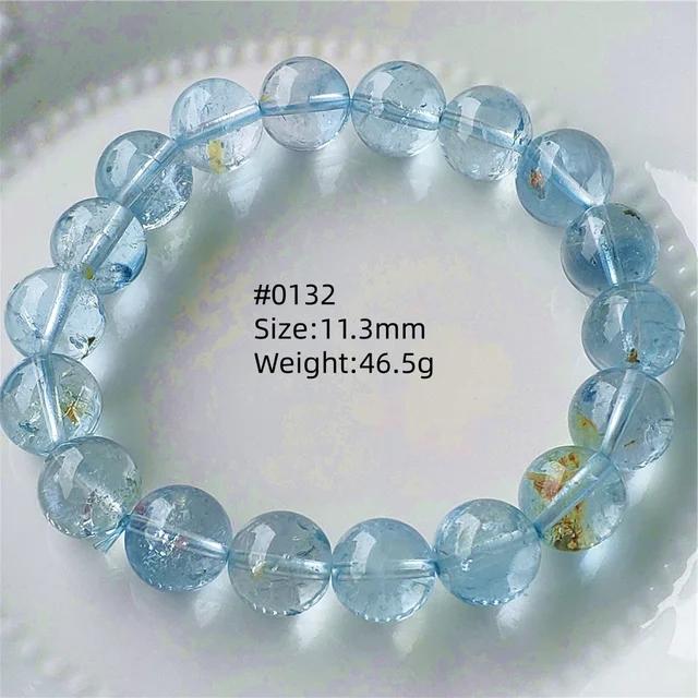 Natürlicher Blauer Topas Klare Runde Perlen Trendiges Unisex Armband Schmuck Party Geschenk 7mm 8mm AAAAAA