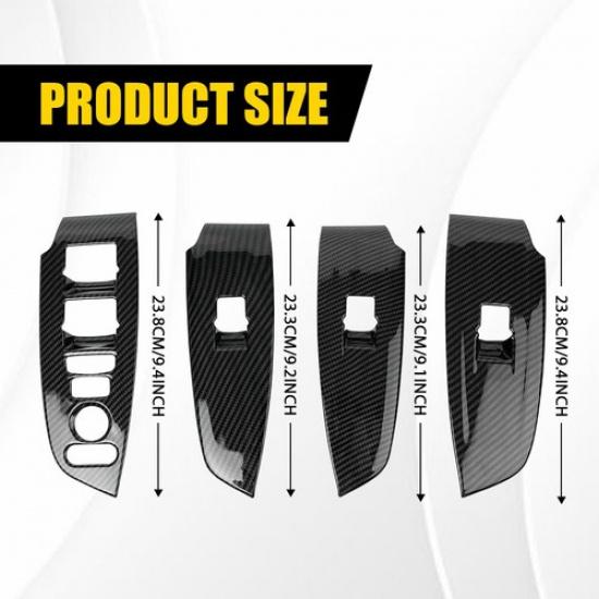 4x Fiber Carbon Inner Switch Window Bezel Control Panel for Honda Accord 2018-22