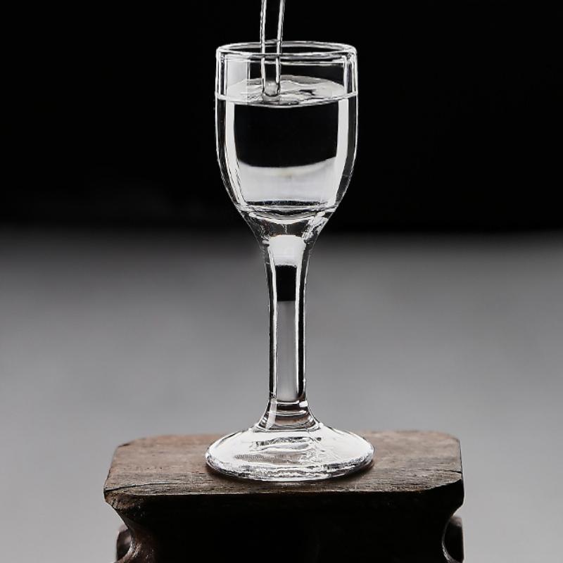 12pcs Set 25ml Goblet Shot Glass Tall Footed Cups Small Champagne Glass Transparent Creative Wine Cups Set Wine Spirits Glasses