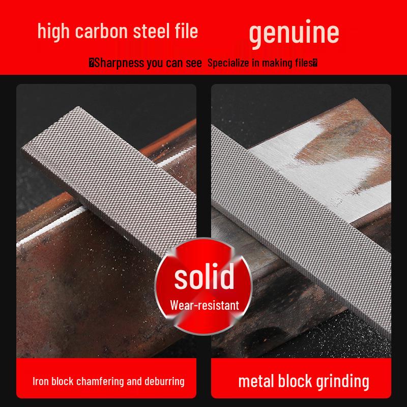 Flat Metal Grinding Hand Tool: Cross-Cut, Coarse/Medium Tooth Steel File