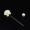 Xiaoxiangfeng One-line Brooch, Women's Camellia Pearl Brooch, Elegant Coat, Anti-exposure Pin