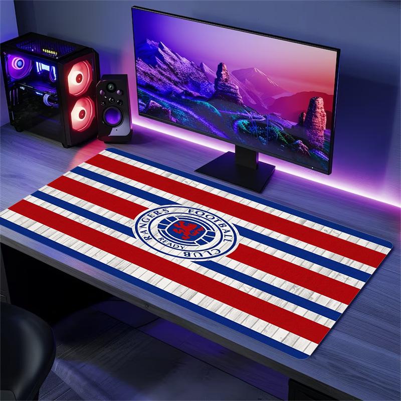 Rangers FC Logo Color Mouse Pad Large Gaming Table Cushion Non-slip Laptop Tablet Big Mousepad XXL Mat Mini PC Playmat With Lock Edge