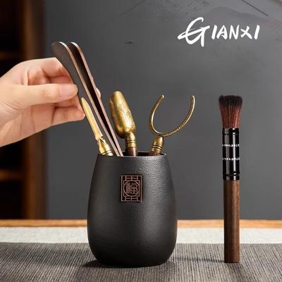 Çin Çay Töreni Altı Beyefendi Seti Çay Aksesuarları Çay Masası Aletleri Kung Fu Çay Masası Çay Matı Malzemeleri Tamamlandı