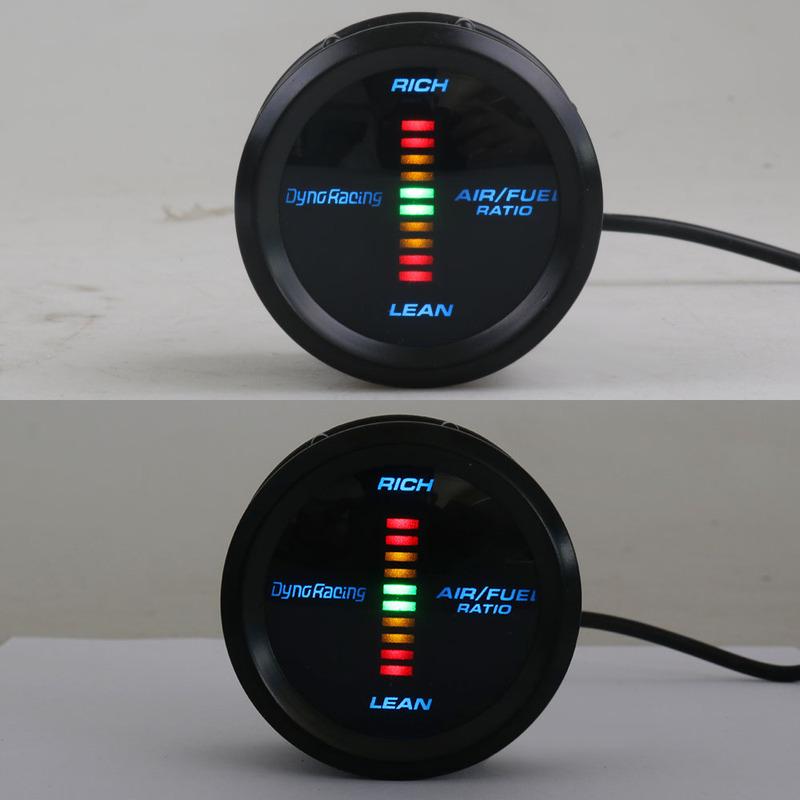Brand New 2  52mm Dynoracing Air Fuel Ratio Gauge Blue Led Air Fuel Ratio Meter Blue Analog LED Car Gauge Car Meter