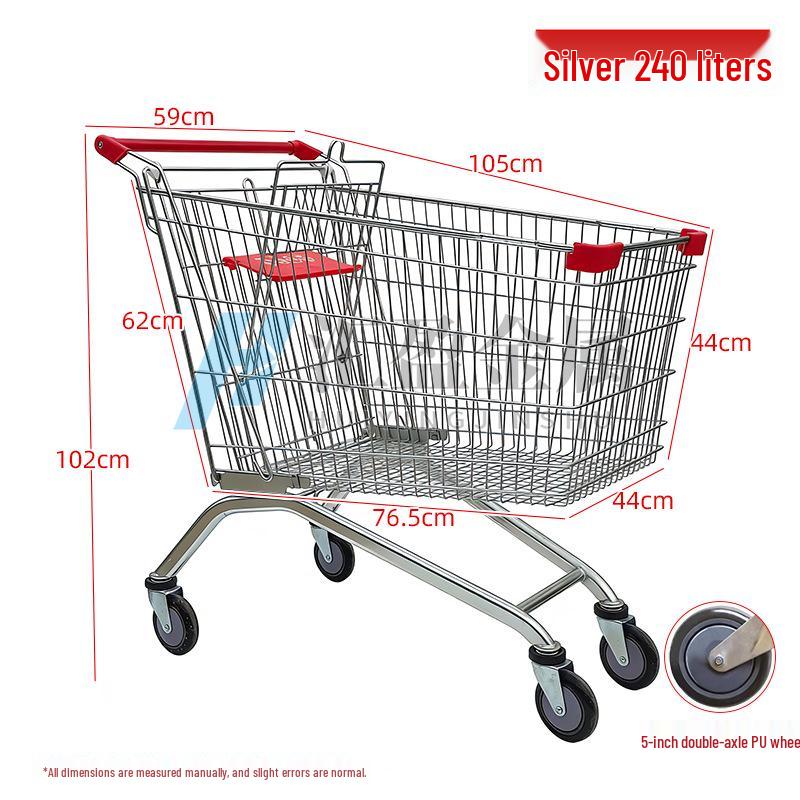 European Herringbone Shopping Cart for Supermarkets and Warehouses