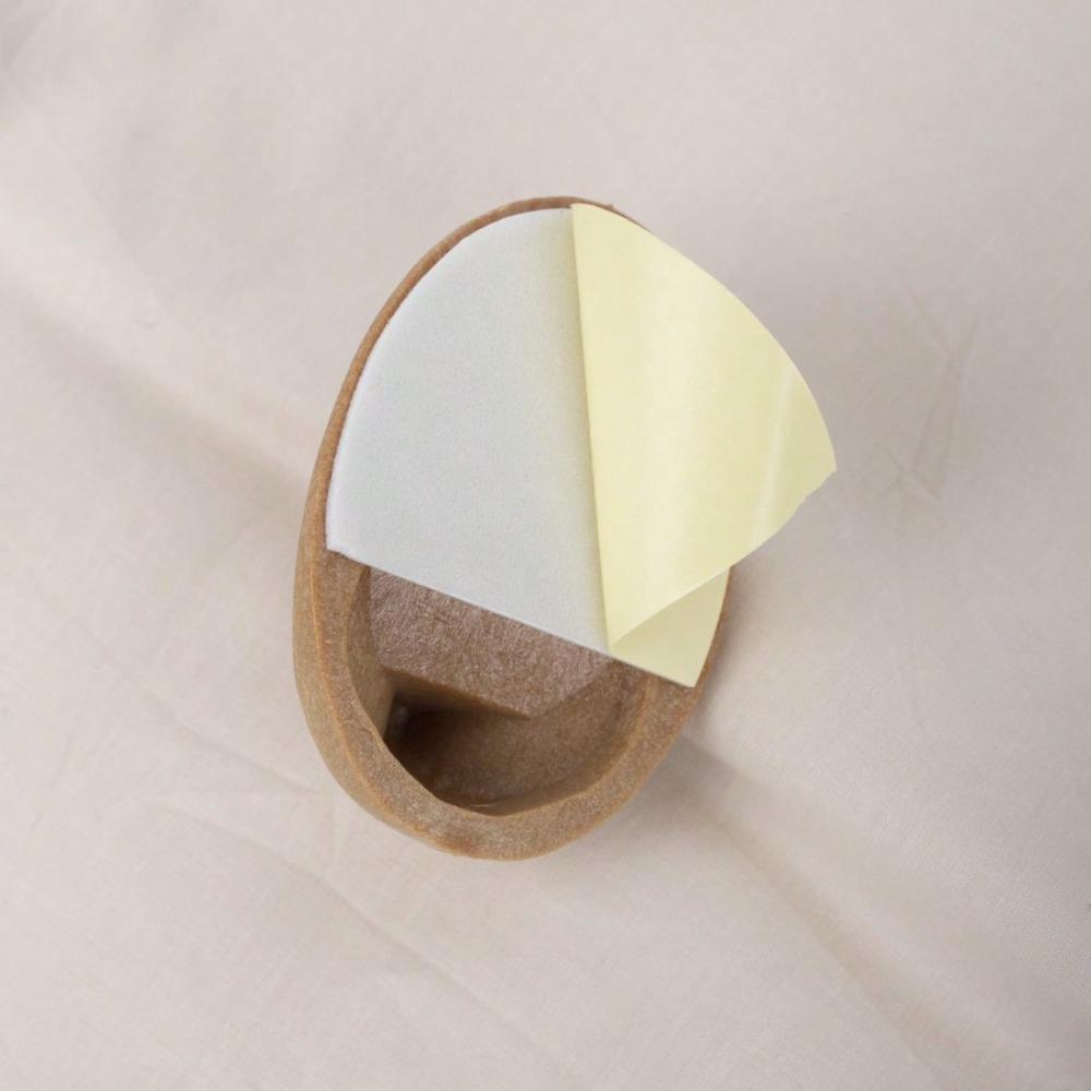 Oval Faux Wood PS No Drill No Nail Wall Mounted Waterproof Oily Plastic Wood Grain Adhesive Hooks