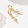 Fashion Gold Color Snake Shape Pendant Earrings For Women Exquisite Crystal Long Twisted Dangle Earrings Jewelry Gift