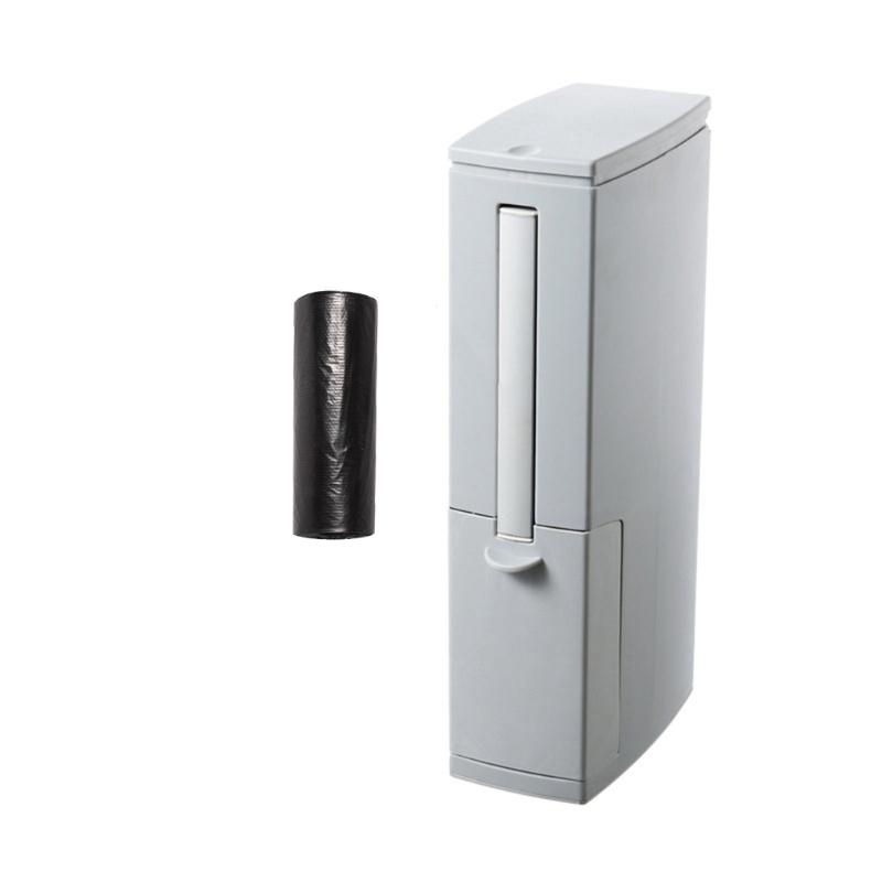 Plastic Garbage Can with Press Type Opening Large Capacity Trash Can Waste Bin Toilet Brush for Daily Disposal Need