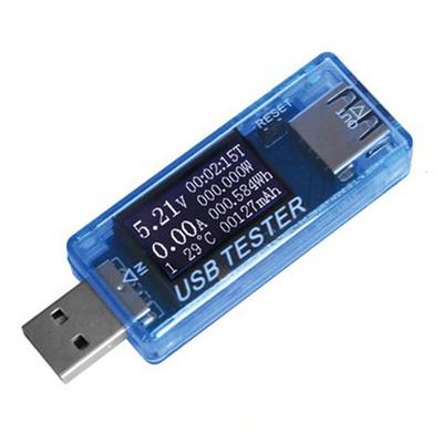 Tester USB Corrente Tensione Capacità Temporizzazione Potenza Wh Temperatura Display Voltmetro USB Blu