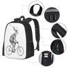Even A Gentleman Rides Hot Sale Backpack Fashion Bags Wild Deer Animals Pencil Bike Bicycle Ride Birds Forest Woods Mountain