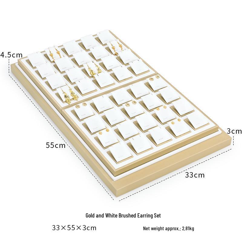 Ya Yu Jin Bai Jewelry Display Tray for Bracelets, Ear Studs, Necklaces - Silver & Gold