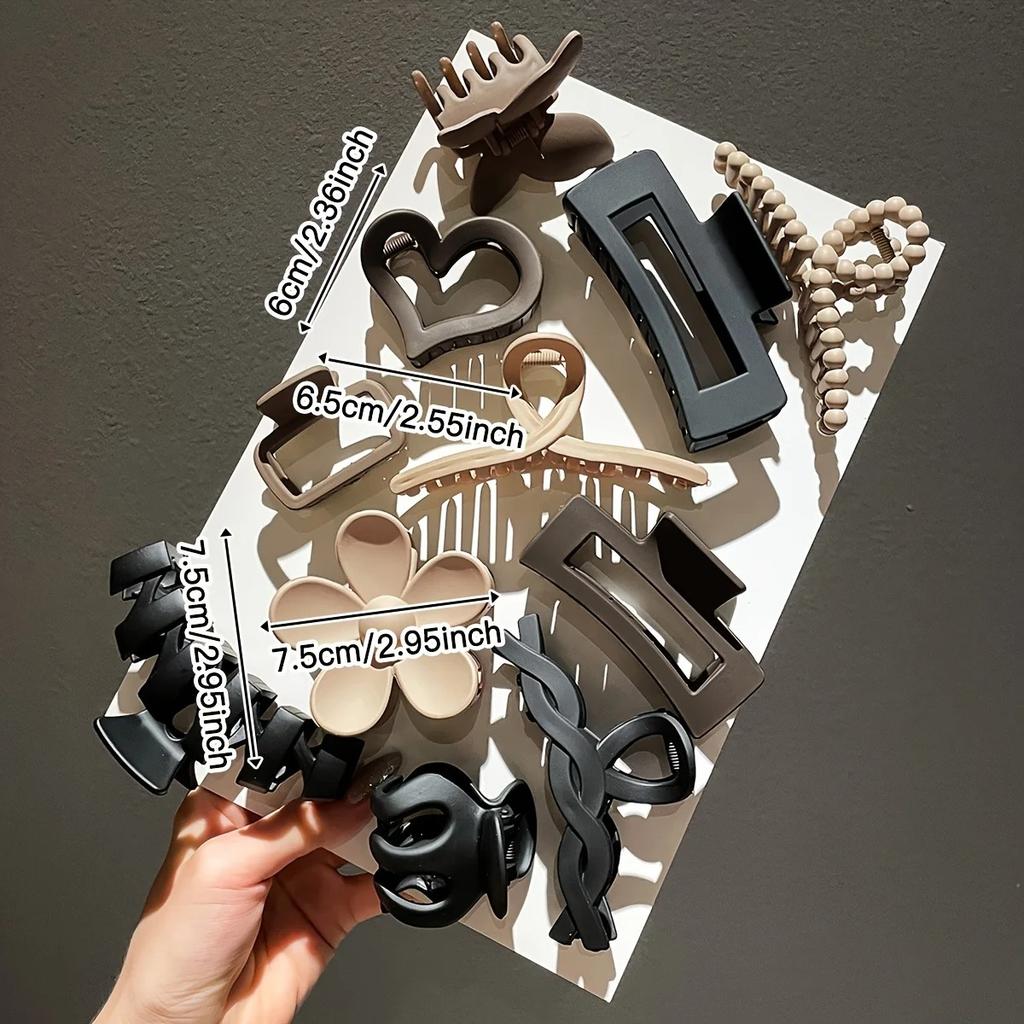 11pcs high-quality matte shark clip back hair accessories for elegant hair styling and headwear