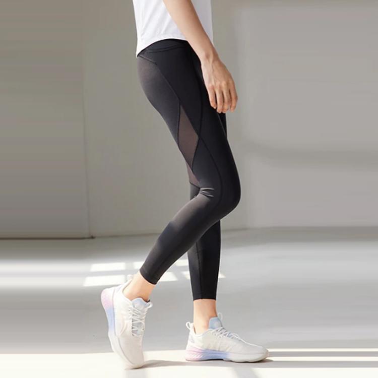 Li Ning Training Series Flat Crotch Tight Casual Sports Fitness Pants Women bottoms Black AULR070-1