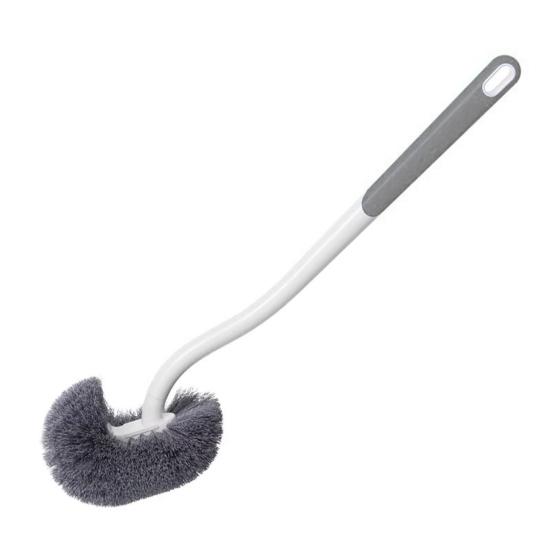 

Туалетная щетка с подвесным дизайном, полусферической головкой, удлиненной ручкой, подвесным стилем, инструмент для чистки ванной комнаты серый