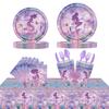 Theme Mermaid Party Paper Plates Tableware Set Childrens Birthday Decorations