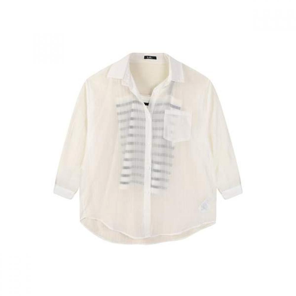 

Lap Knit Sleeveless Sheer Shirt Set As2ex420 BE (beige)/FF