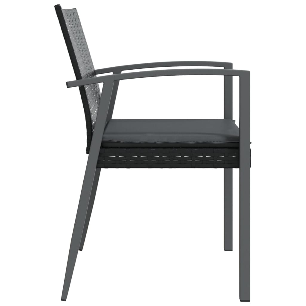 Garden Chairs with Cushions 6 pcs Black 56.5 x 57 x 83 cm Poly Rattan