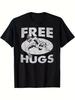T-shirt Grafica Estiva ABBRACCI GRATIS Tee Donna Uomo Cotone Oversize Vintage Streetwear Casual Casual Tendenza comoda Harajuku