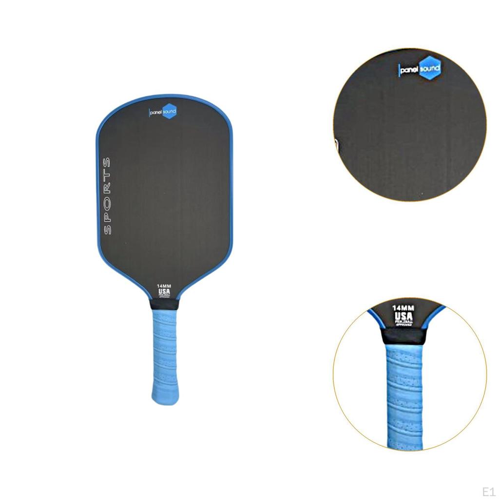 Pickleball Paddle Non Slip Handle Carbon Fiber for Power Consistency Control Blue