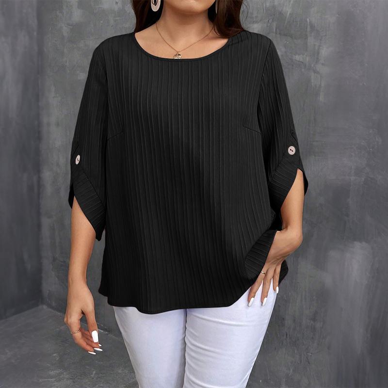 

ZANZEA Женская повседневная блузка с круглым вырезом и рукавом 3/4 4XL