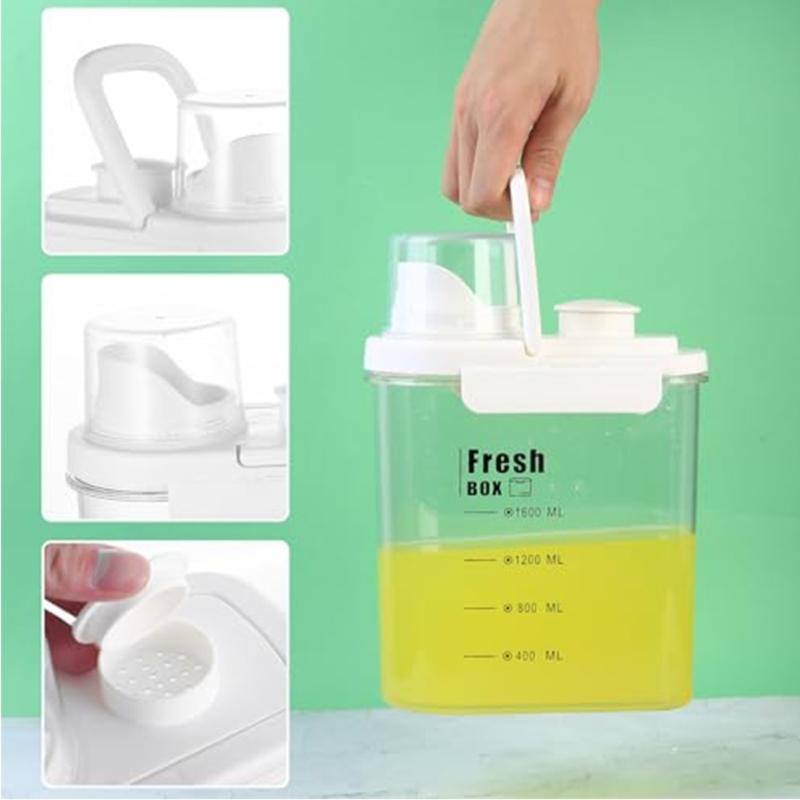 Airtight Kitchen And Laundry Storage Container With Double Sealing Lids And Ergonomic Handle Kitchen Storage Bin