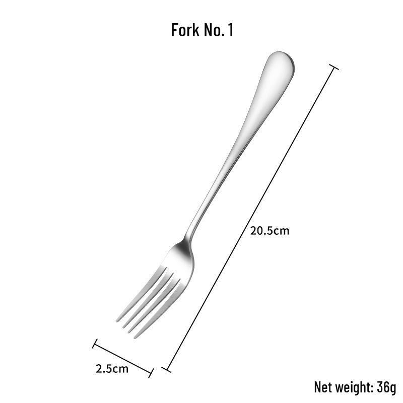 1010 Stainless Steel Cutlery Set: Long-Handle Fork, Soup & Dessert Spoon