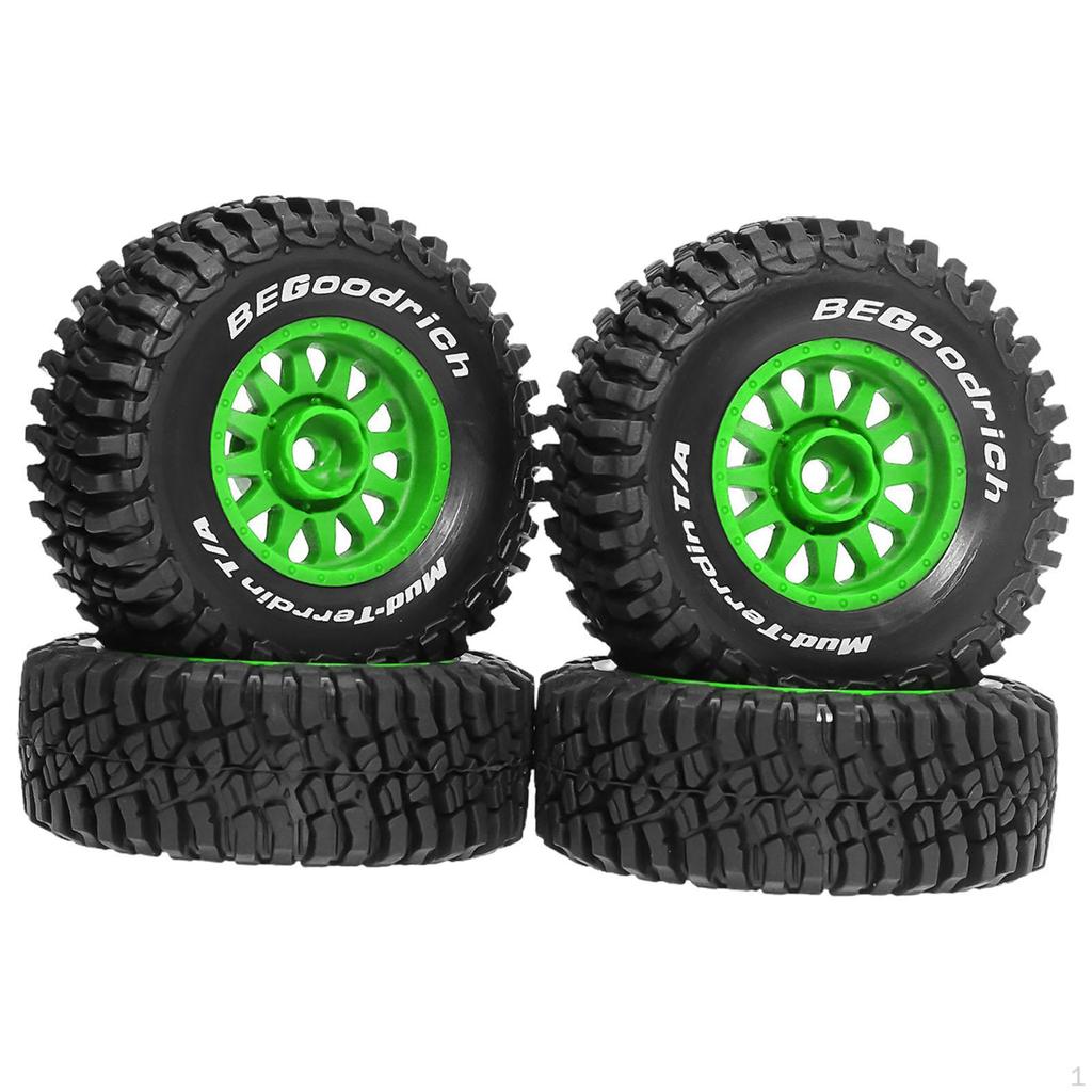 4 Pieces RC Truck Tires Sturdy Model DIY Spare Parts Universal Wheel Hubs for 1:14 1:16 Scale