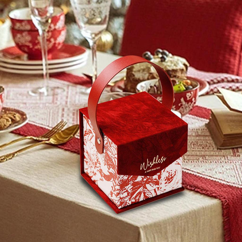 Wedding Candy Box Bridesmaid Gift Elegant Goodies Bag Portable Supplies with Handle for