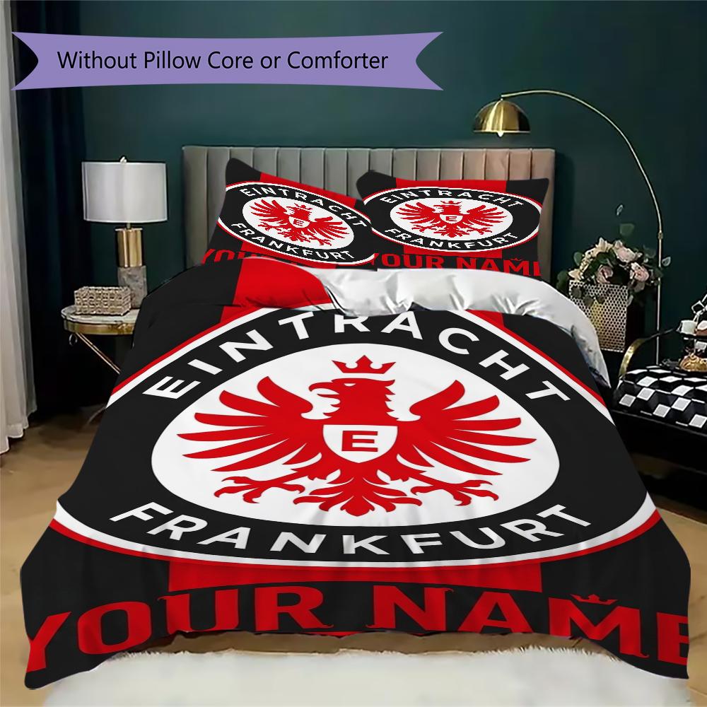 Biancheria da letto personalizzata Eintracht Frankfurt, Set piumone Copripiumone Federa Regalo di compleanno per la casa(1 * copripiumino + 2 * federa, senza nucleo)_xia