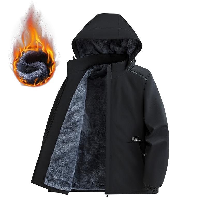 Fleece Thickened Jacket Jacket Men's Autumn and Winter Pilot Cotton-padded Jacket Men's Windproof and Waterproof Jacket Mountaineering Suit