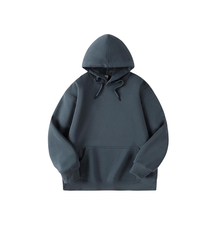 400g Heavyweight Silver Fox Velvet Unisex Hoodie with Fleece, Korean Style Thickened Loose Sweatshirt for Autumn/Winter