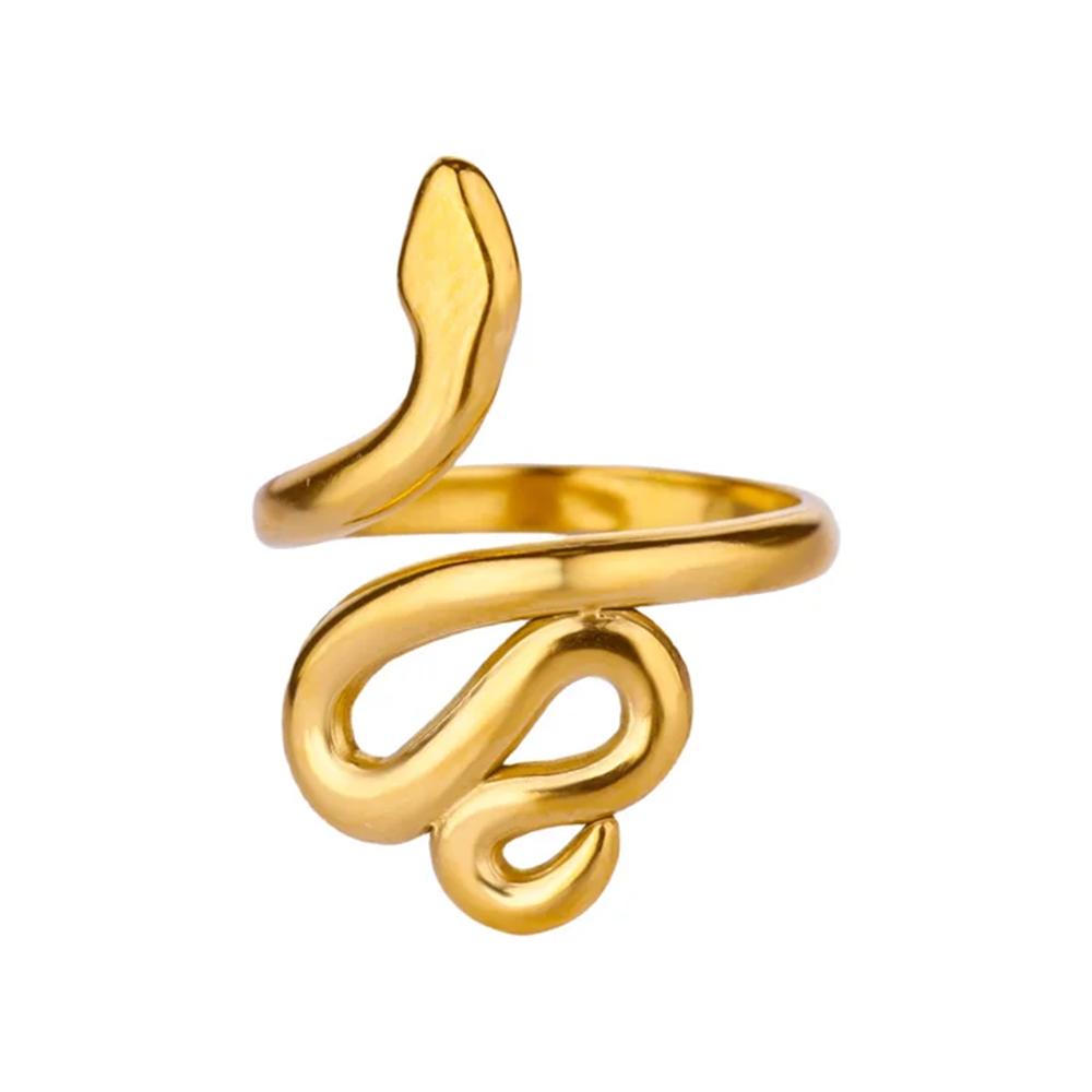 

Intricate Snake Designs Rings For Women Gold Color Anillos Coiling Around Fingers Stainless Steel Jewelry Bold Exotic Ring Gift