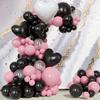 142pcs Pink and Black Balloon Set,suitable for Wedding,Diwali, Engagement, New Year, Valentine's Day Decoration Party Decoration