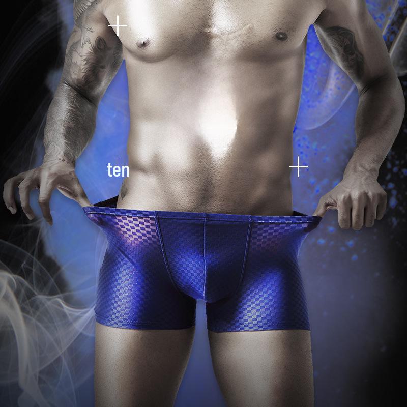 Men's Ultra-Thin Ice Silk Boxer Briefs - Breathable Seamless Summer Shorts