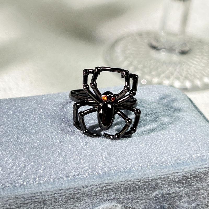 Halloween Themed Dark Vibe Ghost Spider Personality Ring Genderless Punk Niche Trendy Cool Ring