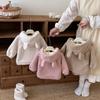 Children's 2025 Winter Hooded Fur Sweater: Cute Girls' Korean Style Thick Pullover with Patch Applique.