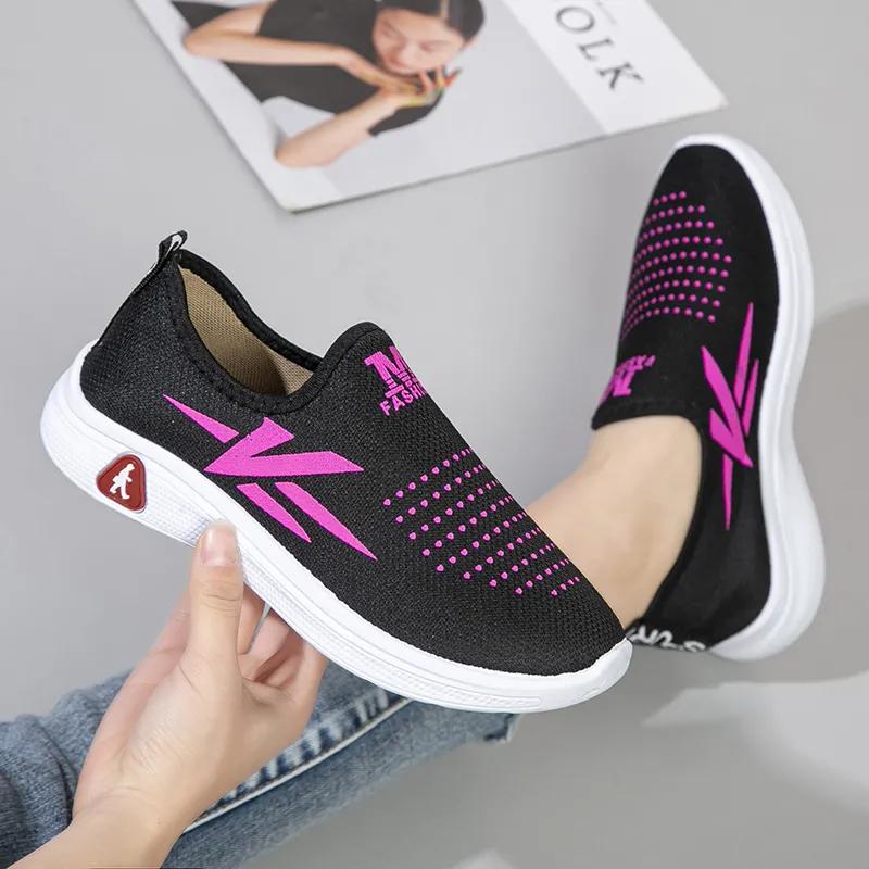 women fashion sweet plus size light weight blue comfort spring slip on loafers lady casual summer office work hotel shoes ga356