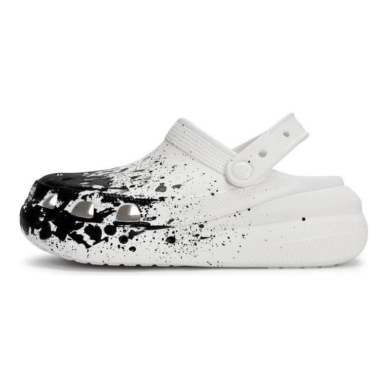Crocs Crush Clog 811 Manufacturing Traceless Live Special Shoe Box Distressed Fluid Splash Hole Shoes Unisex Black White