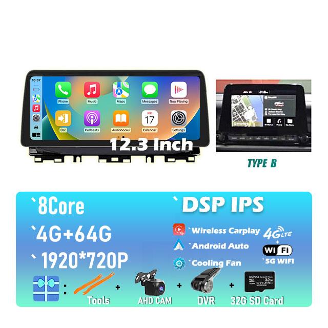 12.3 Inch Android 14 DSP For Kia Cerato 4 Forte K3 2019 - 2022 Car Multimedia Player Stereo BT Carplay Wifi Android Unit