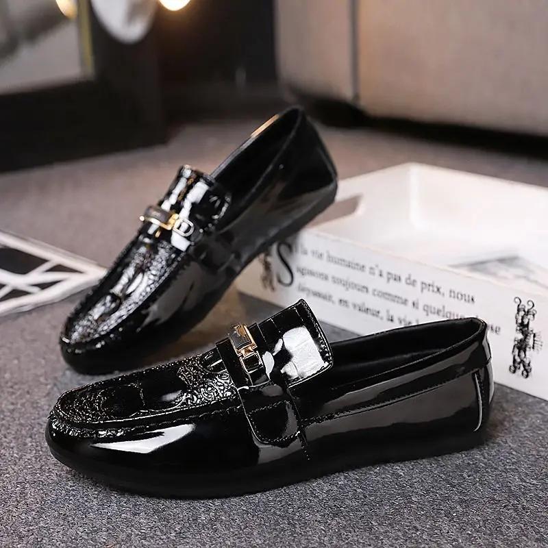 Fashion Leather Shoes for Men Fashion 2024 Man Casual Shoe Slip-on New In Pu Shipping Free Legitimate Trend Elegant Promotion Adults