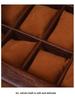 Exquisite Vintage Wood Grain Leather Watch Box with Dustproof Glass Lid for Wristwatch Display and Storage.