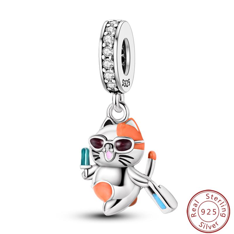 Cute Cat And Dog Series Copper Moon Butterfly Paw Print Charms 3Mm Diy Fine Jewelry Gifts Making