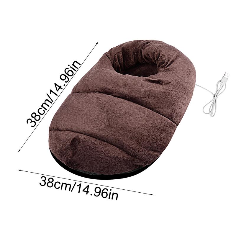 Electric Warmer For Feet USB Rapid Heating Pad For Feet Washable Foot Warmer Slippers Soft Cozy Foot Heat Wrap Winter Foot Pad