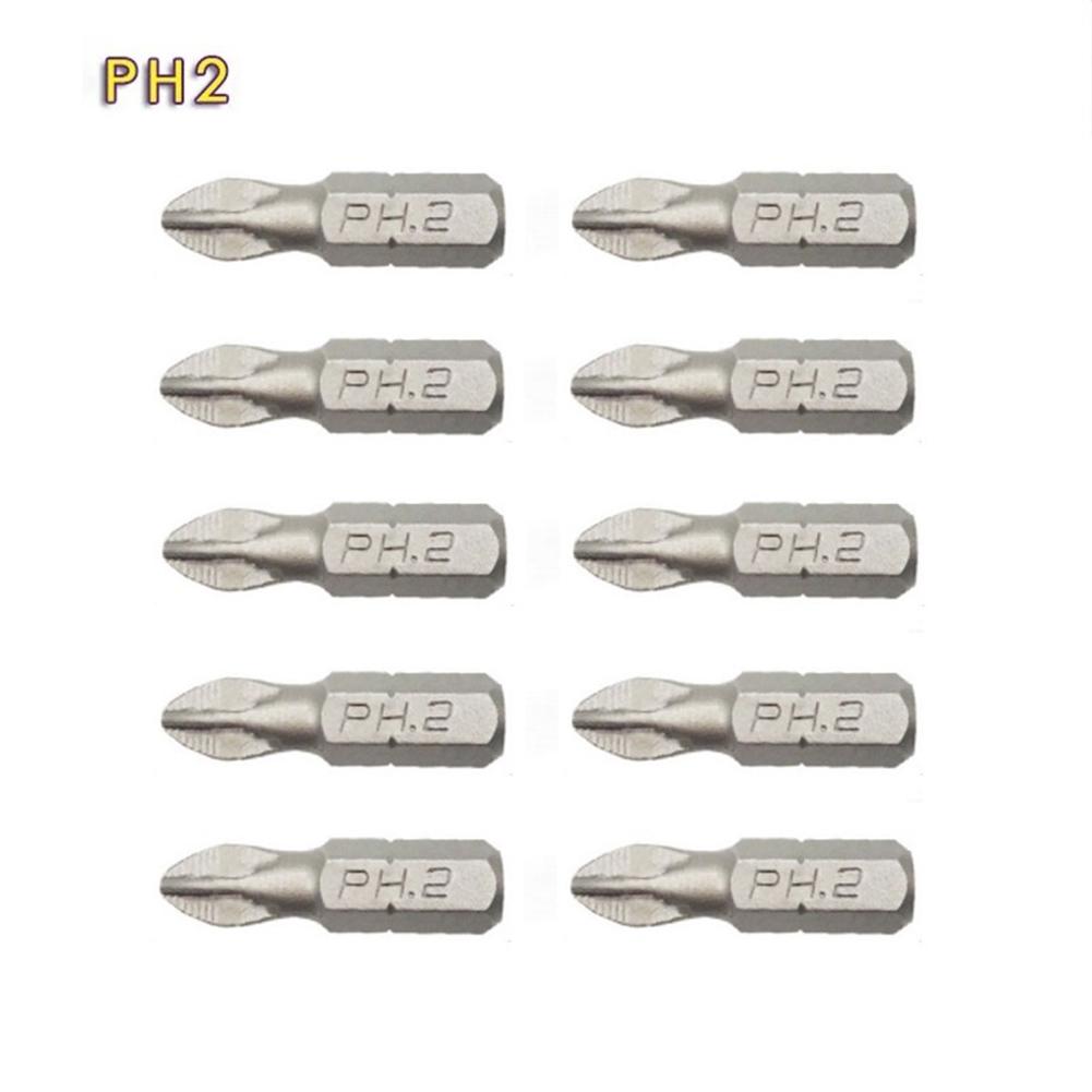 10pcs 25mm Anti Slip25655 Electric Hex Shank 562555Screwdriver Drill Bit Set Hex Shank Screw Driver Bit PH1 PH2 PH3 PZ1 PZ2 PZ3