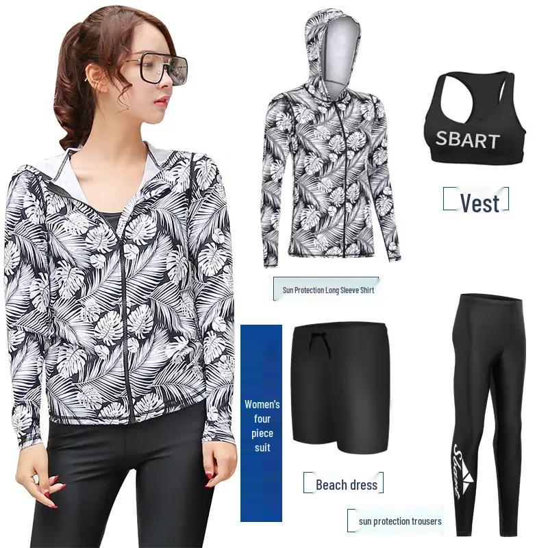 SBART Women's Long Sleeve Rash Guard & Wetsuit Set